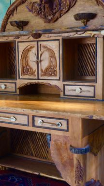 Custom Made Hand Carved Whitetail Desk