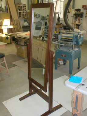 Custom Made Walnut Cheval Dressing Mirror