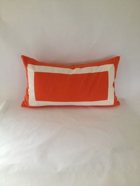 Custom Made Ribbon Embellishment Orange Pillow Cover