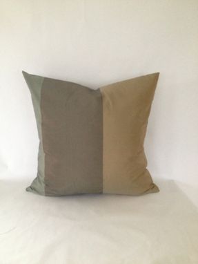 Custom Made Set Of 2: Gold And Green Multi Striped Silk Pillow Covers