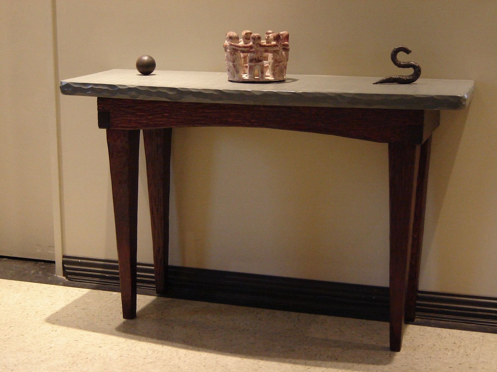 Custom Foyer Table / Stone And Wood by Stonehunterstudio 