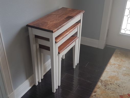 Custom Made 3 Tier Nesting Tables With Epoxy Top Finish