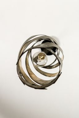 Custom Made Wine Barrel Ring Swirl Pendant Light - Suliya - Made From Retired California Wine Barrel Rings