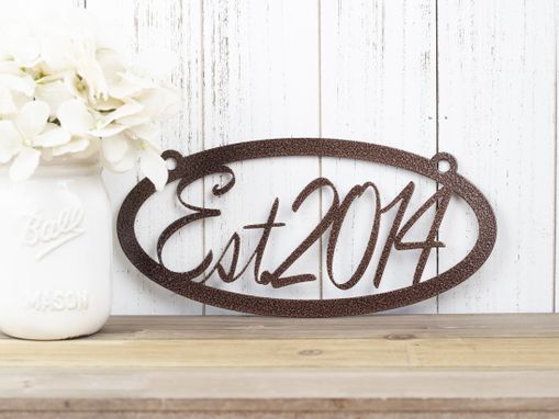 Buy Custom Made Metal Laser Cut Sign - Home Established Sign - Outdoor