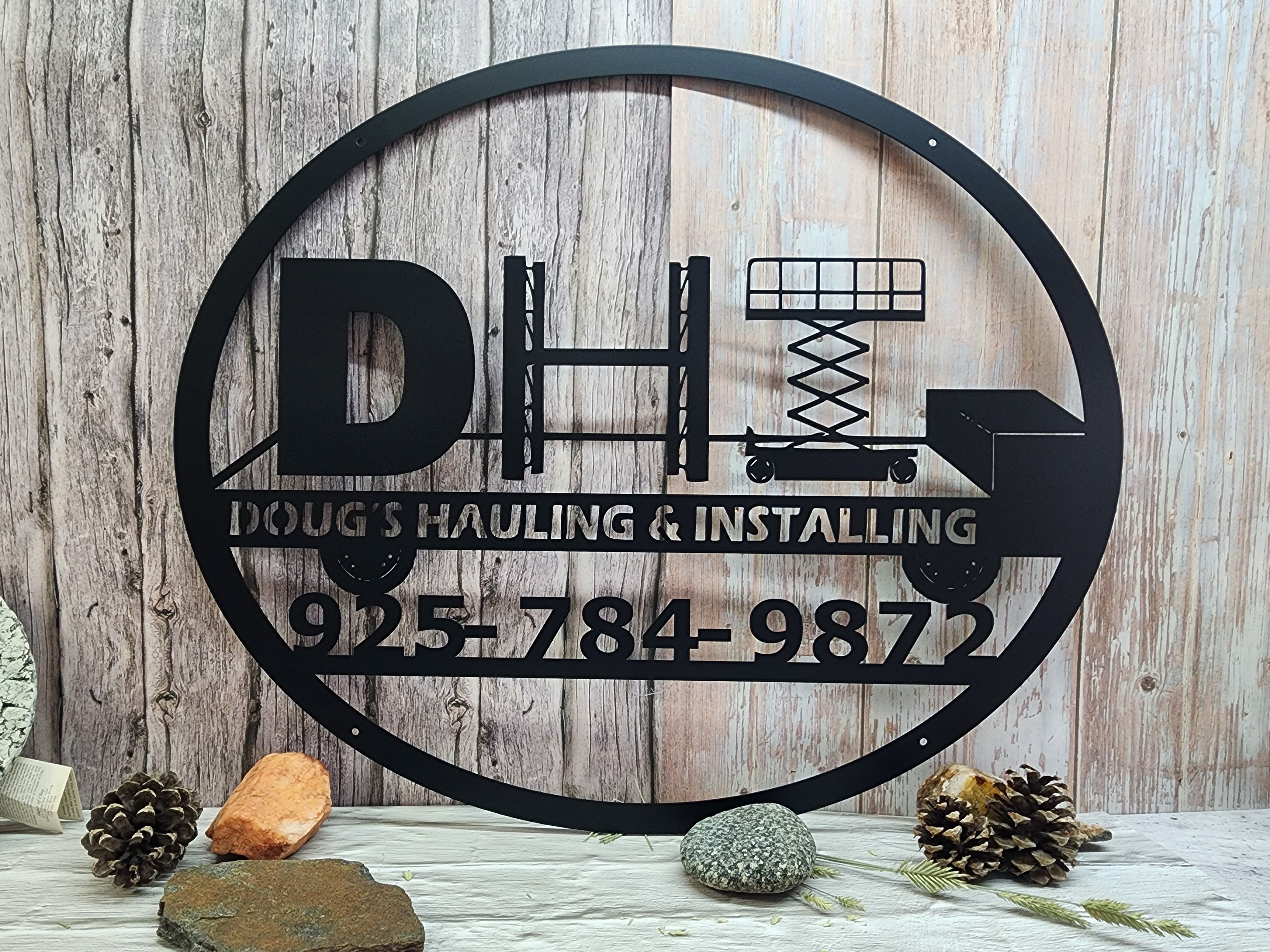 Hand Crafted Personalized Steel Round Ranch Signs. Custom Home Signs