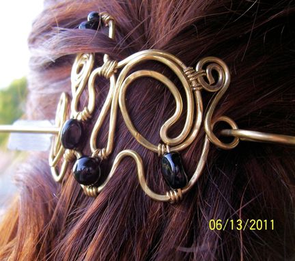Custom Made Sculptural Brass Hair Clip