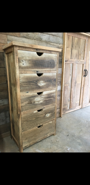 Custom Made Reclaimed 5 Drawer Tall Dresser