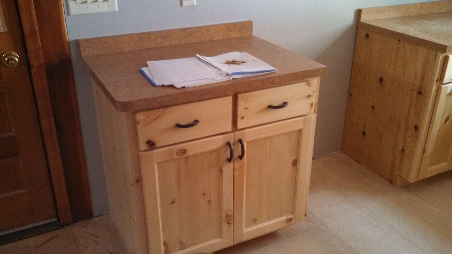 Hand Crafted Knotty Pine Kitchen/Bath by Ziegler Woodwork And
