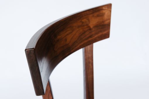 Custom Made Figured Walnut Bar Stool With Leather Seat