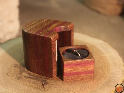 Custom Made Custom Wood Engagement Ring Box (Treasure Chest Shape)