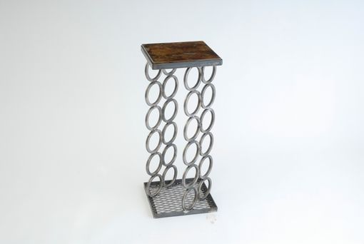 Custom Made Steel Base Wine Rack/Occasional Table With Interchangeable Tops
