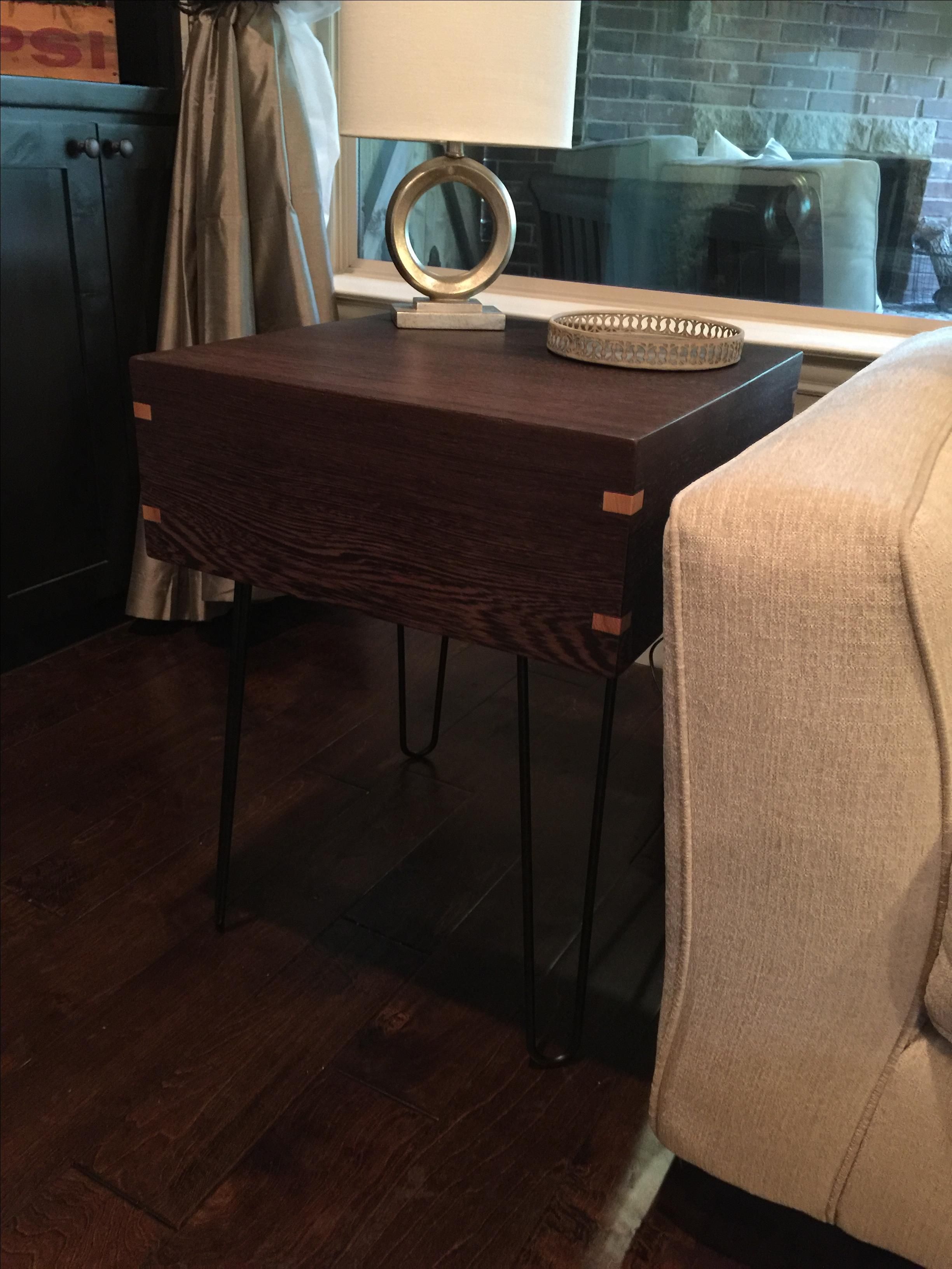 Handmade Hairpin End Table by GrooveWood Design