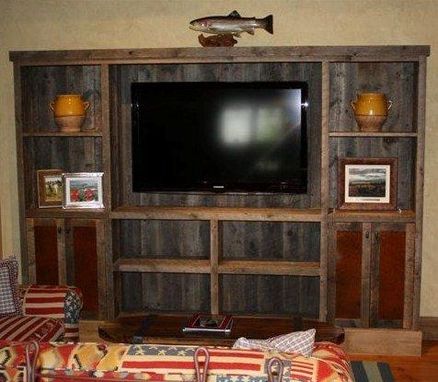 Custom Made Reclaimed Lumber Entertainment Center