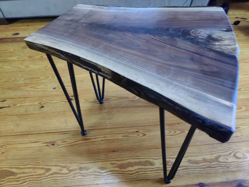 Custom Made Live Edge Coffee Or Side Table Made From Solid Black Walnut