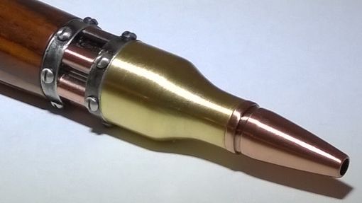 Custom Made Steampunk Pen In Cocobolo And Antique Brass And Copper