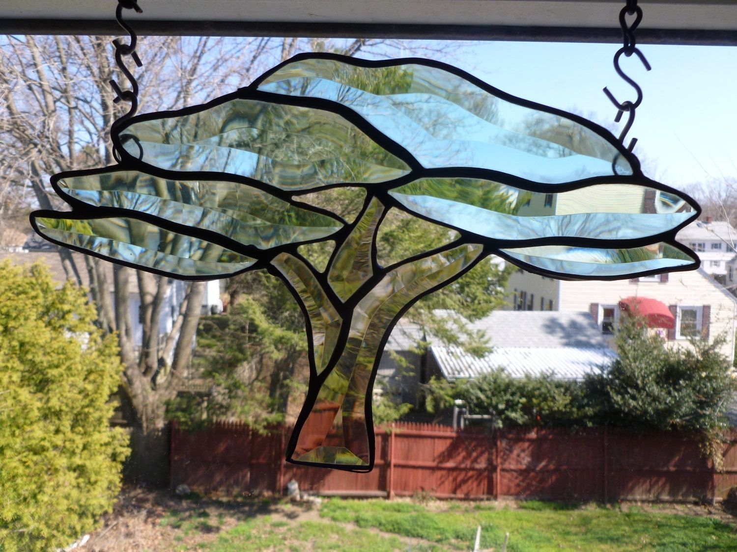 Buy Hand Made Beveled Tree Of Life Stained Glass, made to order from Glass Monkey Arts York