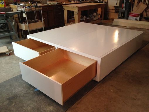 Custom Made Platform Bed With Storage Drawers