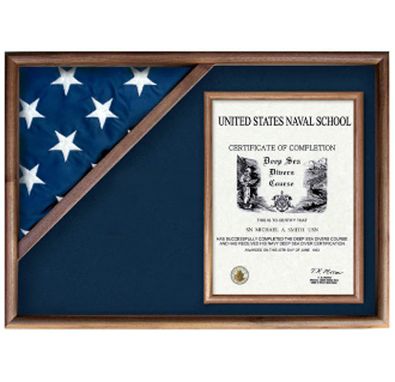 Custom Made Flag And Military Insignia Display Case