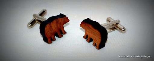 Custom Made Cufflinks: Walnut Veneer Bears