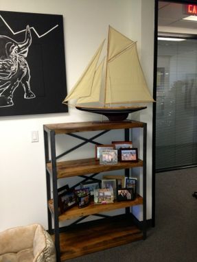 Custom Made Reclaimed Barn Wood And Rustic Steel Book Shelf