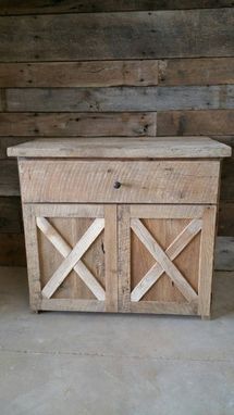 Custom Made Reclaimed Barnwood Vanity Or Cabinet With A Two Doors