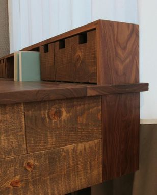 Custom Made Contemporary Walnut And Distressed Pine Desk