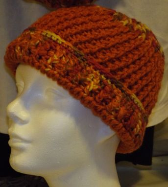 Custom Made Crochet Burned Orange Infinty Hat And Scarf