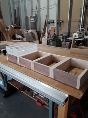 Custom Made Walnut And Maple End Grain Cutting Board With Dovetailed Drawers For Spices, Etc.