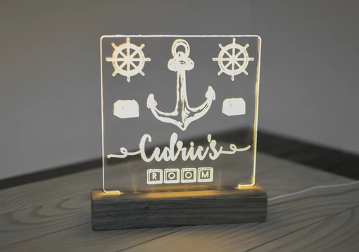 Custom Made Anchor Lamp, Anchor Night Light, Ship Anchor, Kids Room Decor