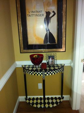 Custom Made Hand Painted Half Moon/Crescent Table