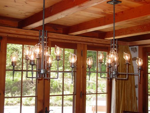 Custom Made Pair Of Dining Chandeliers