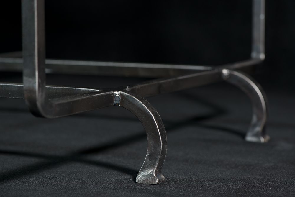 Custom Made Fire Log Holder by Iron Mountain & Furniture