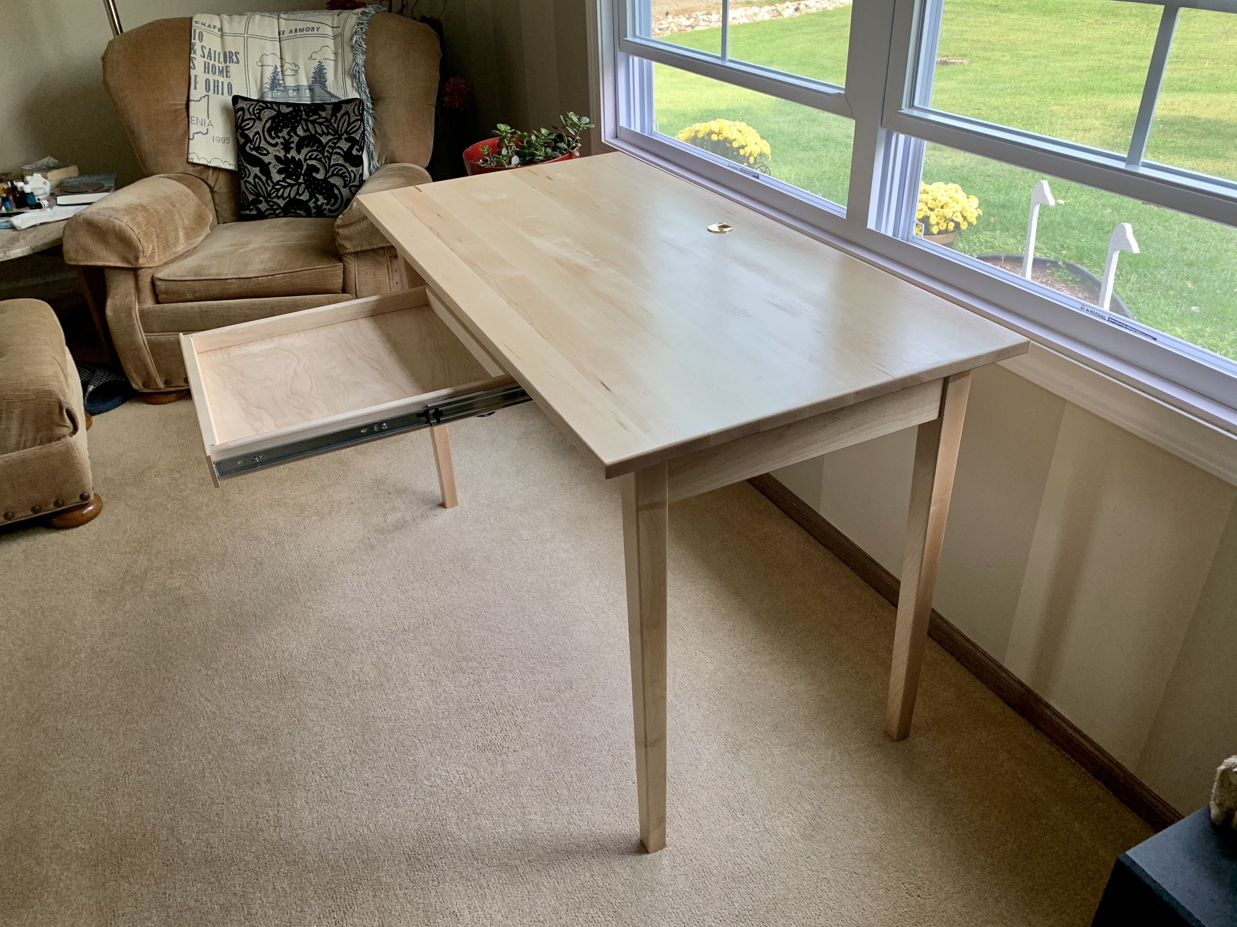 Custom Maple Computer Desk With Drawer by The Plane Edge, LLC ...