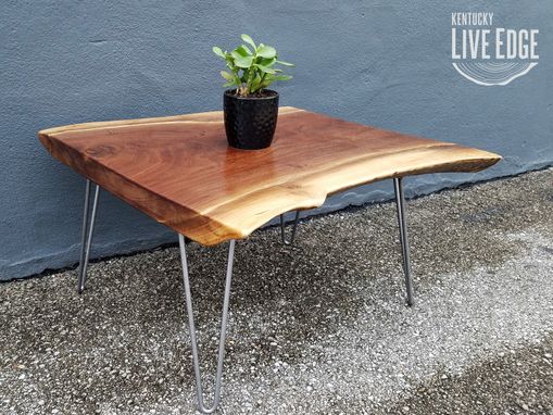 Custom Made Live Edge Walnut Coffee Table- Dark Wood- Natural Edges- Live Edge Slab Table- Rustic- Modern