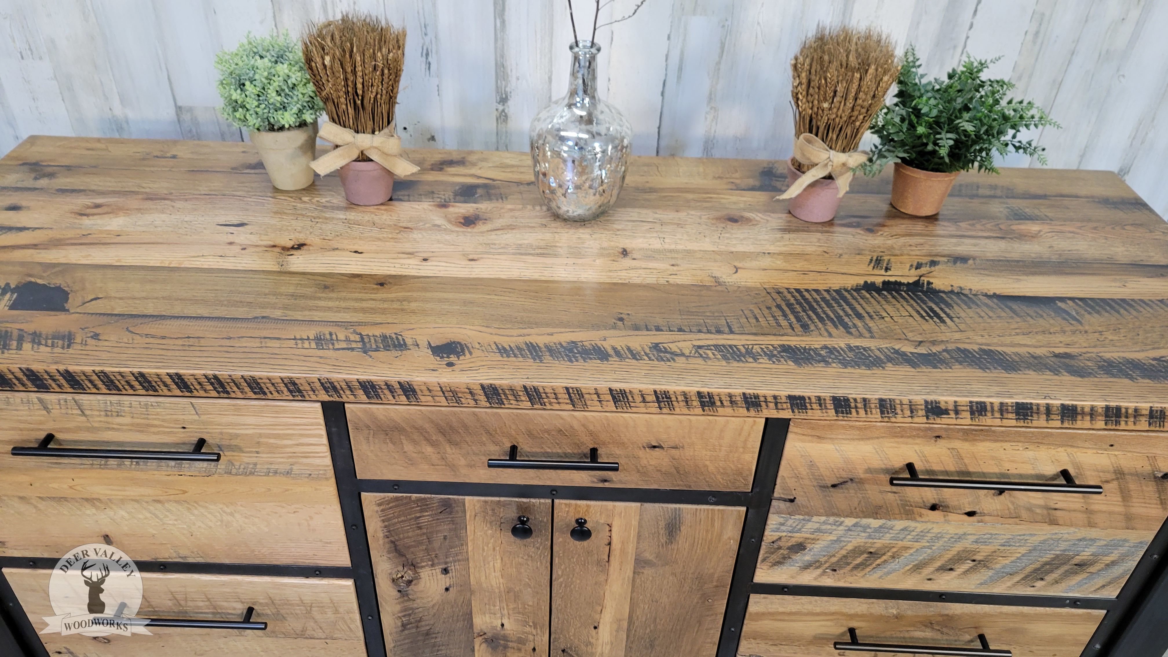 Buy Custom Made Reclaimed Barnwood Office Credenza, Office Printer