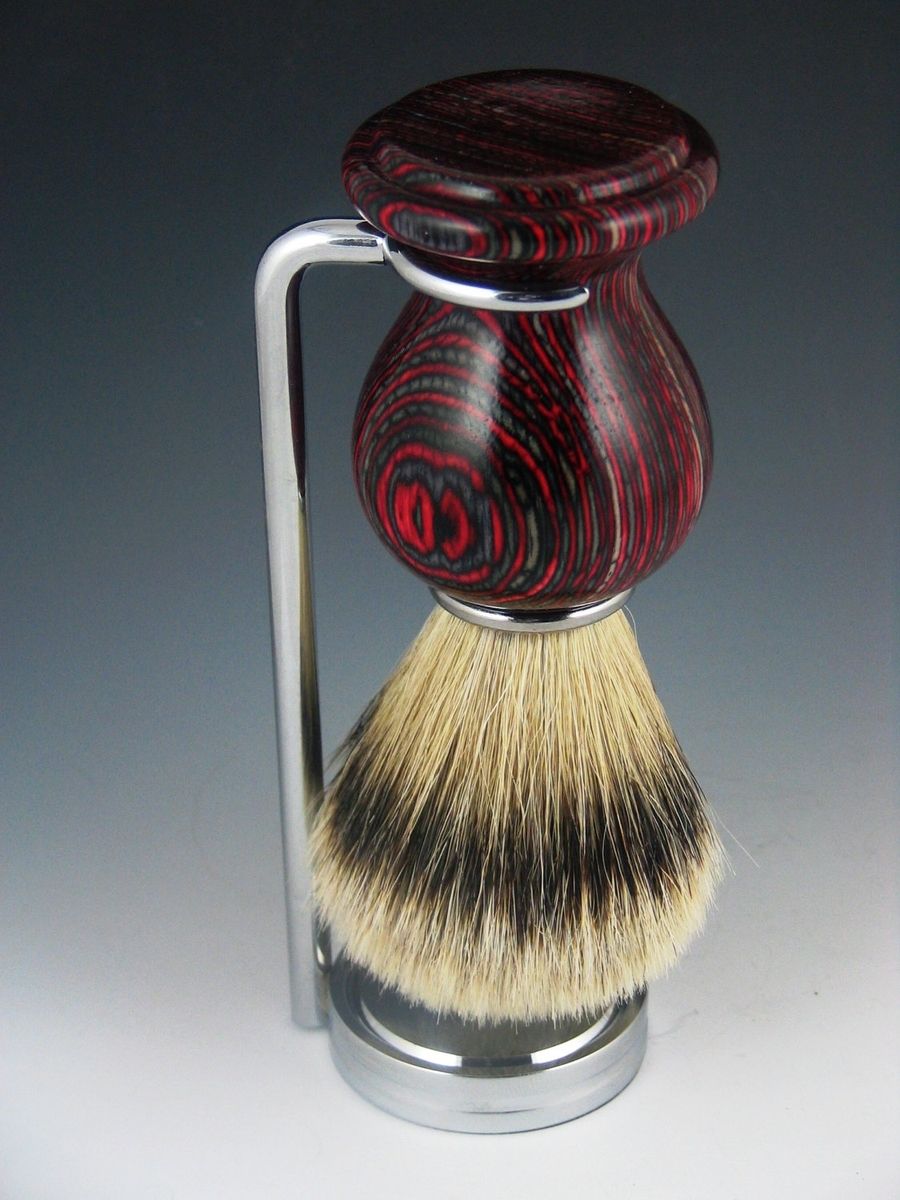Custom Made Silver Tip Badger Hair Shaving Brush by WakefieldWoodworker |  