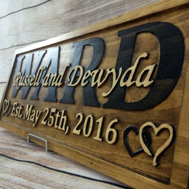 Custom Made Wedding Gift Family Name Sign Wedding Sign Fifth Anniversary Gift Wedding Decor