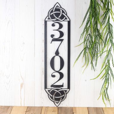 Custom Made Celtic Knot Vertical Outdoor House Number Metal Sign, Address Plaque, Custom Sign, Outdoor Sign
