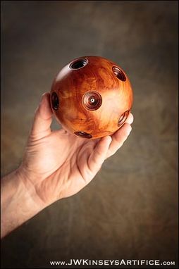 Custom Made The Nodal Sphere: A Wooden Sculpture In Cherry Burl And Mahogany