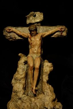 Custom Made Crucifixion Sculpture.  8 Inch Tall Crucifix.