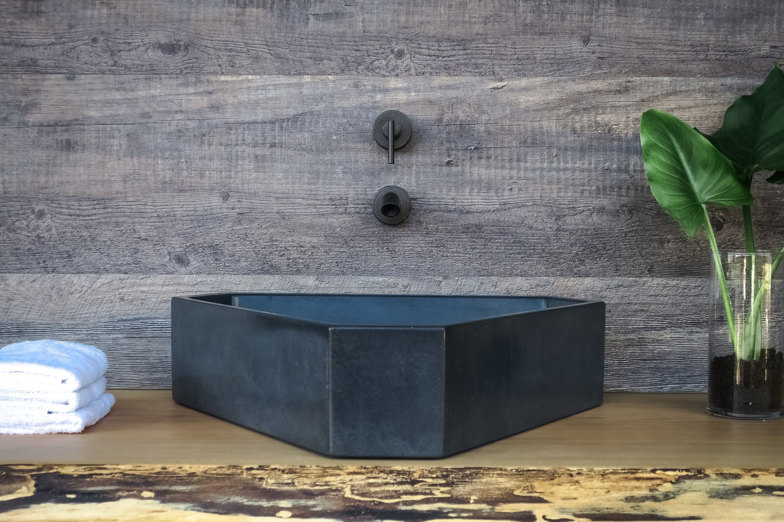 Buy A Hand Crafted Concrete Vessel Sink Triangle Made To