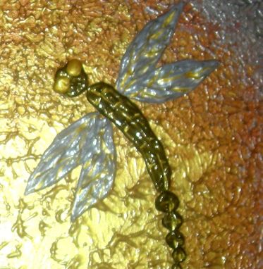 Custom Made 8x10 Print With Matte Of Original Modern Abstract Gold Dragonflies, By Dan Lafferty-Dragonfly Dawn
