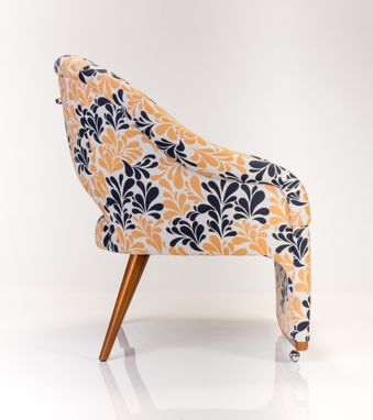 Custom Made Cleo Chair In Plush Strie Night Sky