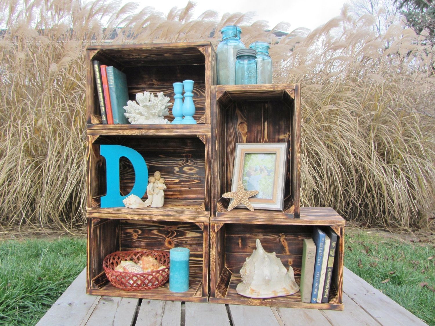 Hand Crafted Small Wood Crate Stackable Made From Reclaimed Wood