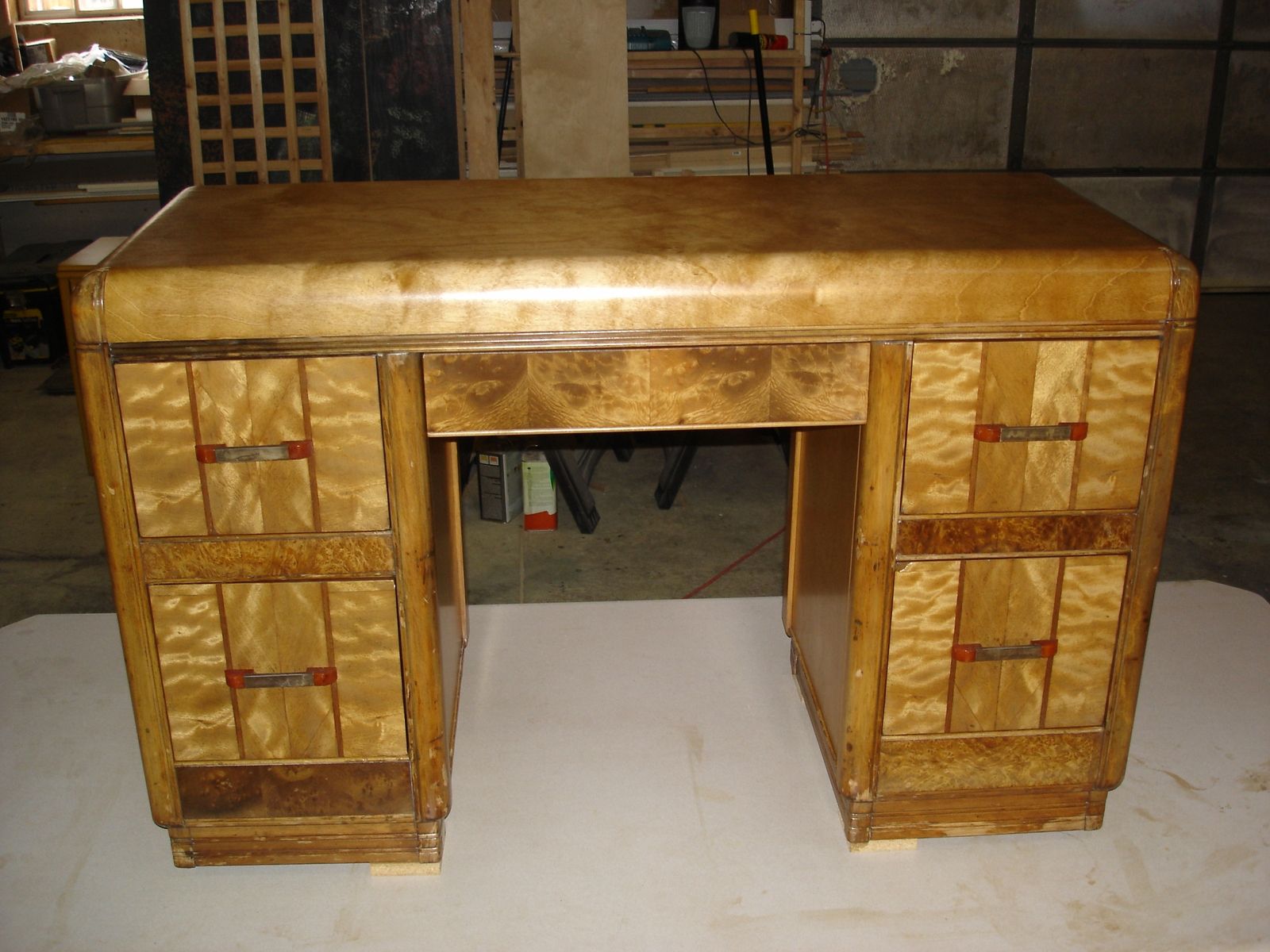 Hand Crafted Antique Desk Refinish By Mc Lowe Finish Carpentry