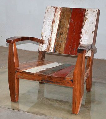 Buy a Hand Made Reclaimed Teak Adirondack Style Chair Made 