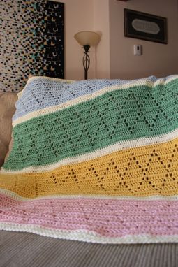 Custom Made Crochet Striped Baby Blanket