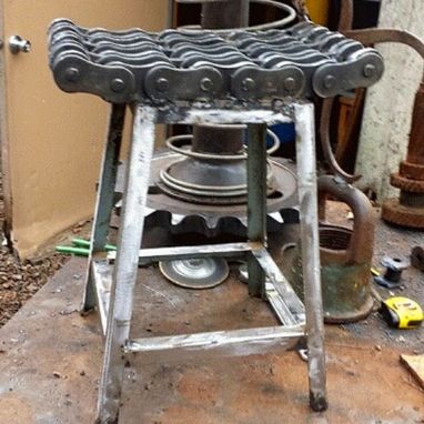 Custom Made Metal Stool Industrial Chic - Outdoor Furniture - Stools -  Recycled Art Furniture