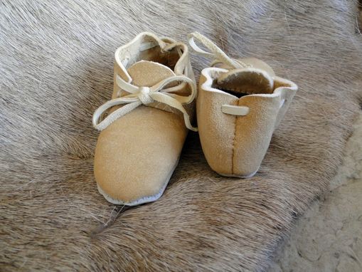 Custom Made Custom Braintan Leather  Baby Moccasin Booties