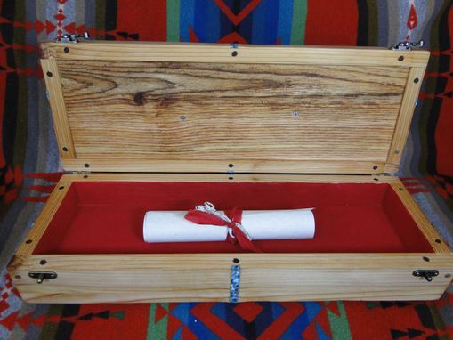 Custom Made Custom Cedar Feather Box With Four Directions Turquoise Inlay And Deer Antler Handle